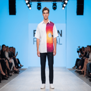 REF: C1  - CAMISA HOMBRE PINTADA ATARDECER  TALLA  XXL