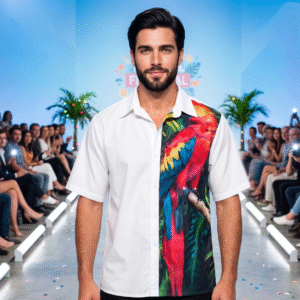 REF: C4  - CAMISA HOMBRE PINTADA GUACAMAYA TALLA  S
