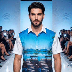 REF: C7  - CAMISA HOMBRE PINTADA PAISAJE XL